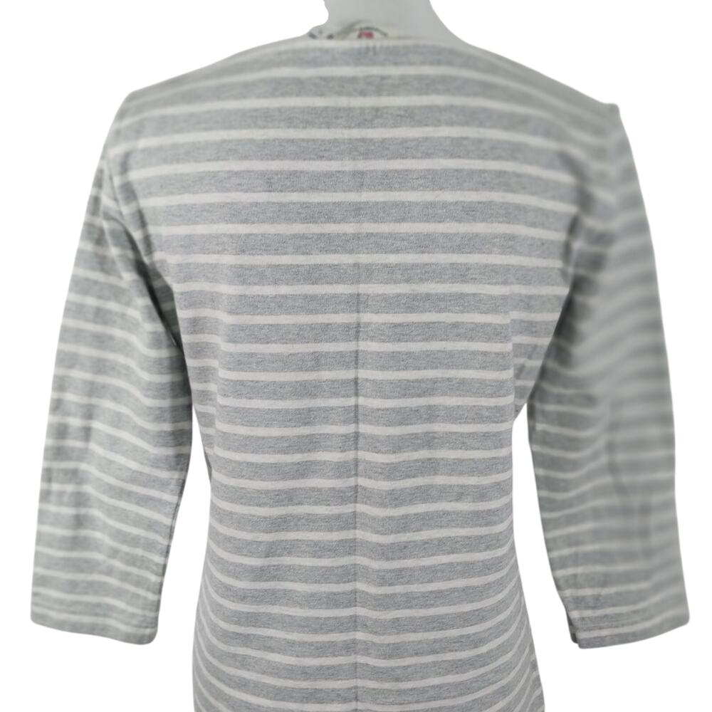 VINEYARD VINES! ASH GRAY & WHITE STRIPED 100% COTTON KNIT LONG SLEEVE DRESS! S - Picture 8 of 12